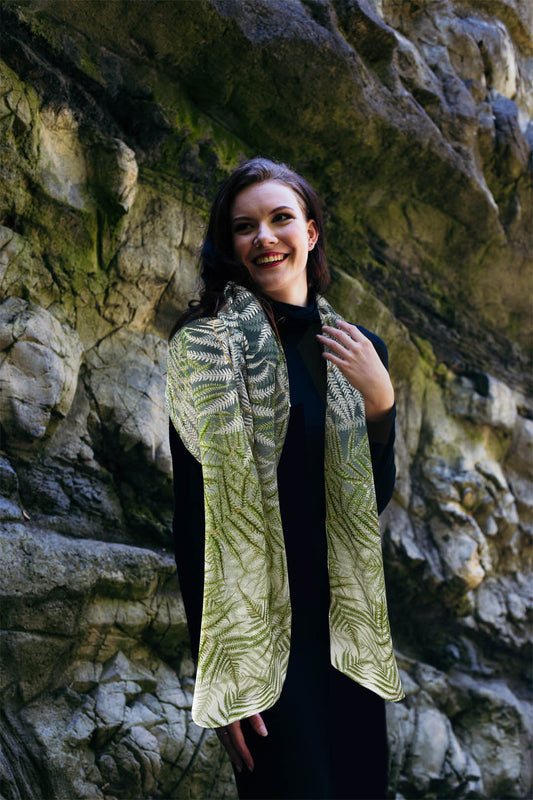 Fern Wool & Silk Scarf