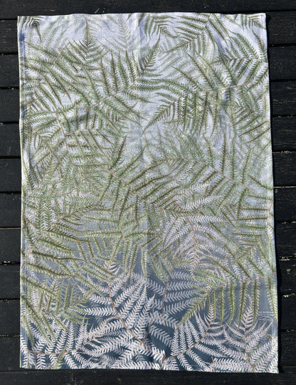 Tea Towel Fern Gradient - Linen